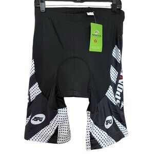 Sponeed‎ Cycling Shorts Black White Padded Bicycle Riding Mens Size 3XL